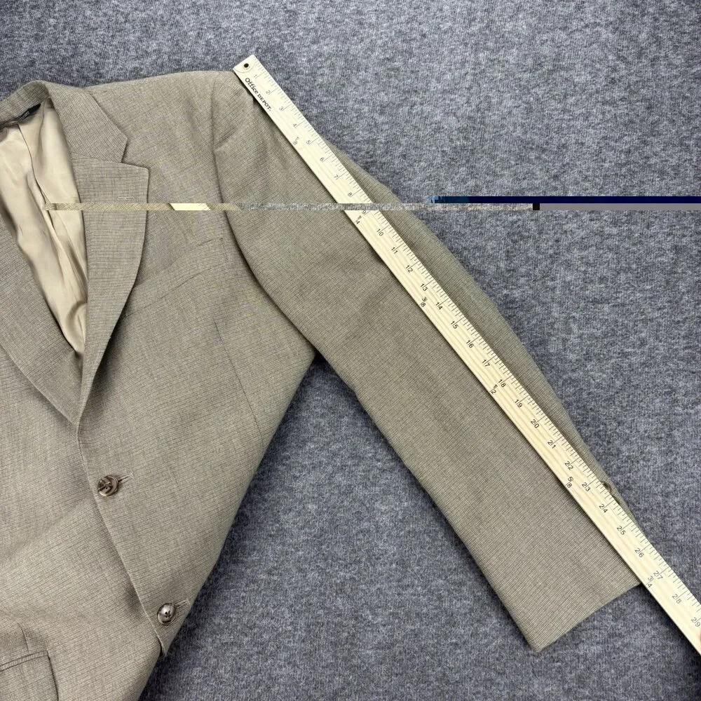 Concepts by Claiborne Men’s Blazer 42L Tan Gray Micro Check 2 Button Sport Coat